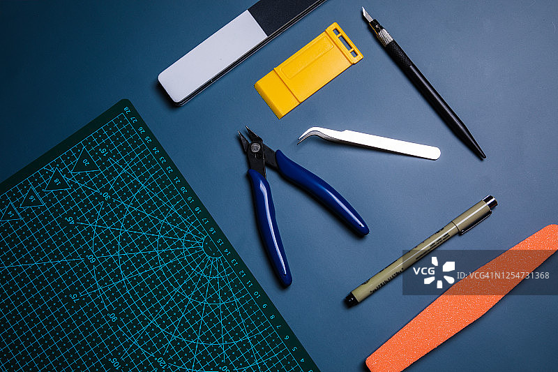 扁平风格模型制作工具套件图片素材