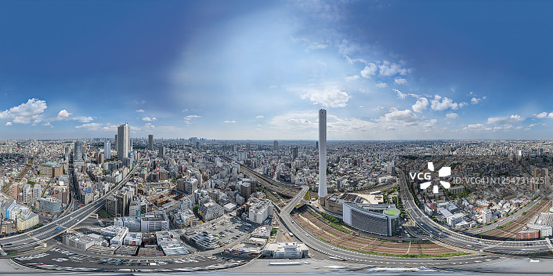 东京池袋360VR航拍图片素材