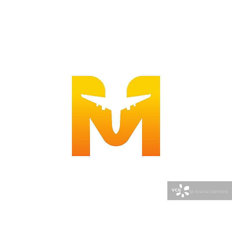 扁平现代M字母旅行logo设计概念矢量图图片素材
