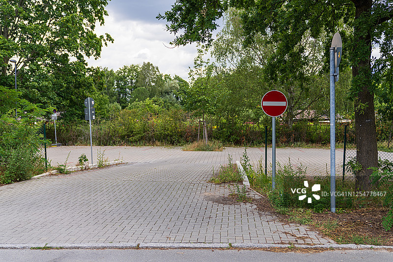 禁止驶入路标，停车场出口图片素材