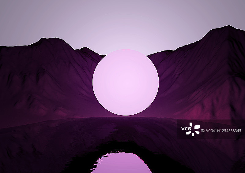 超现实夜景中悬浮的发光数字球体图片素材