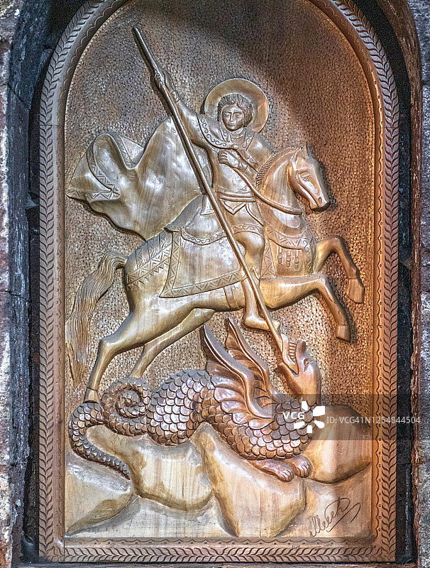 圣乔治屠龙，亚美尼亚阿拉加措特恩省穆格尼圣格沃尔克修道院图片素材