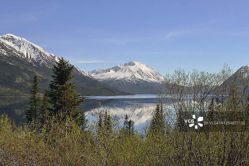 加拿大北部英属哥伦比亚2号克朗代克公路旁的图希湖图片素材