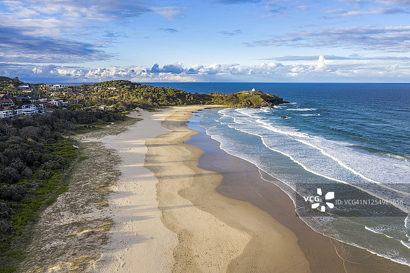 澳大利亚航拍沙滩海浪蓝天海岸线图片素材