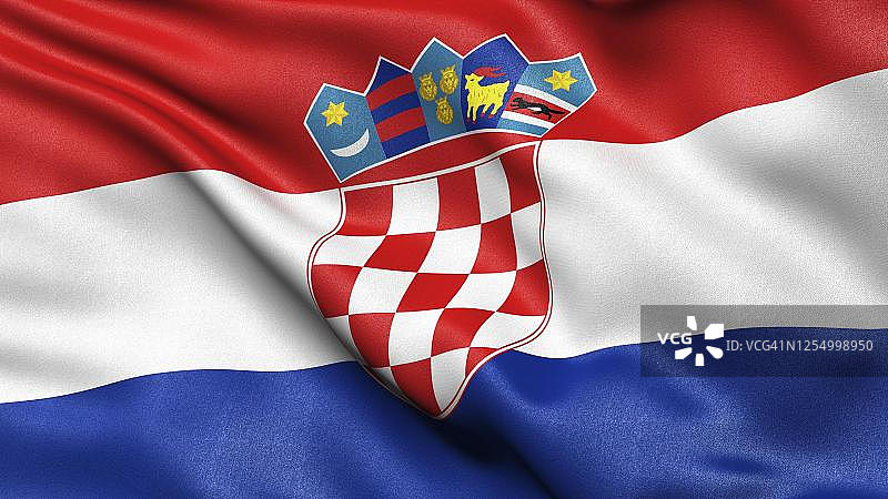 3D克罗地亚国旗飘扬图片素材