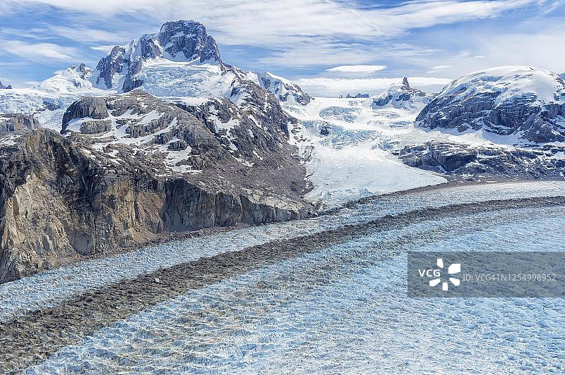 智利北巴塔哥尼亚冰原航拍图片素材