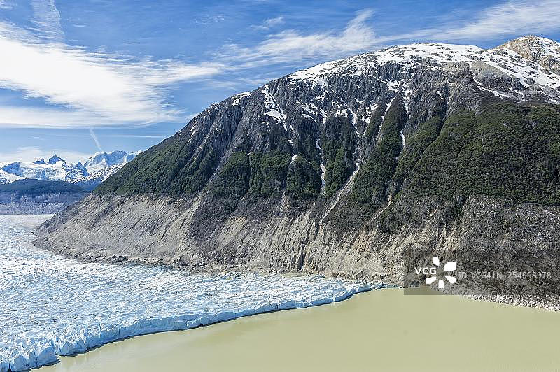 智利北巴塔哥尼亚冰原航拍图片素材