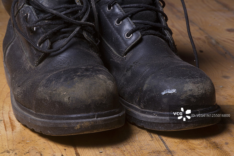 皮革工装靴图片素材