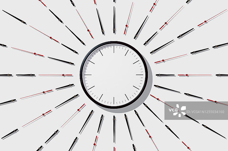 发光指针的空白钟面图片素材