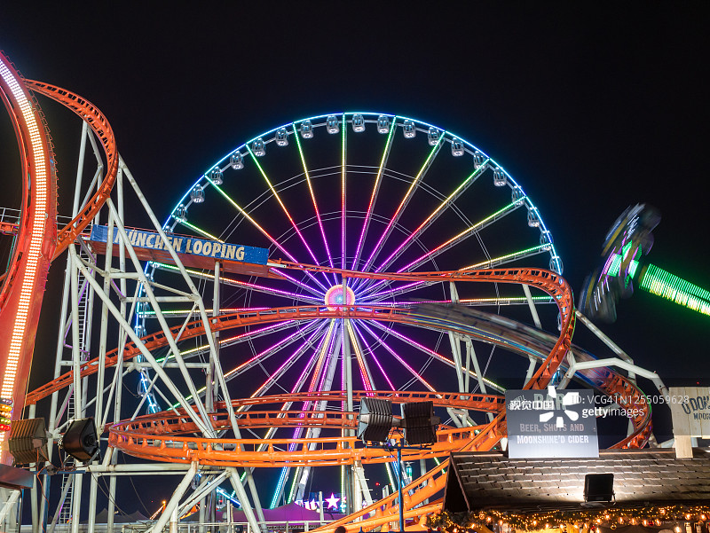 伦敦冬季仙境大型摩天轮图片素材