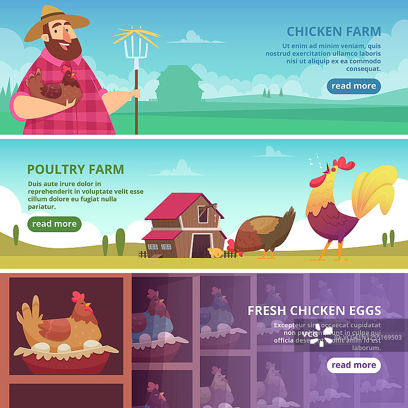 养鸡场banner：生态家禽养殖设计图片素材