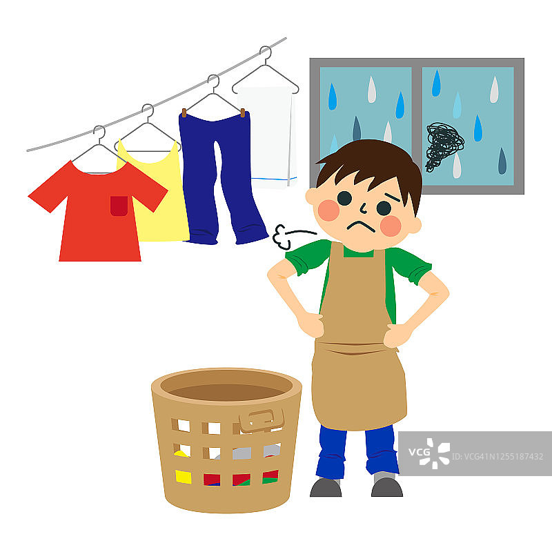做家务的男孩图片素材
