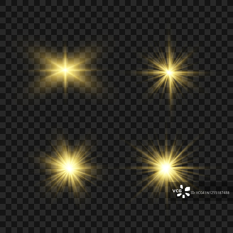 黄色光芒星图片素材