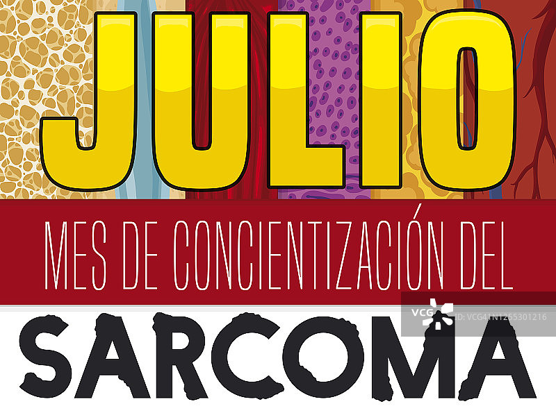 宣传肉瘤意识月（西班牙语）的纸巾和变形标志图片素材