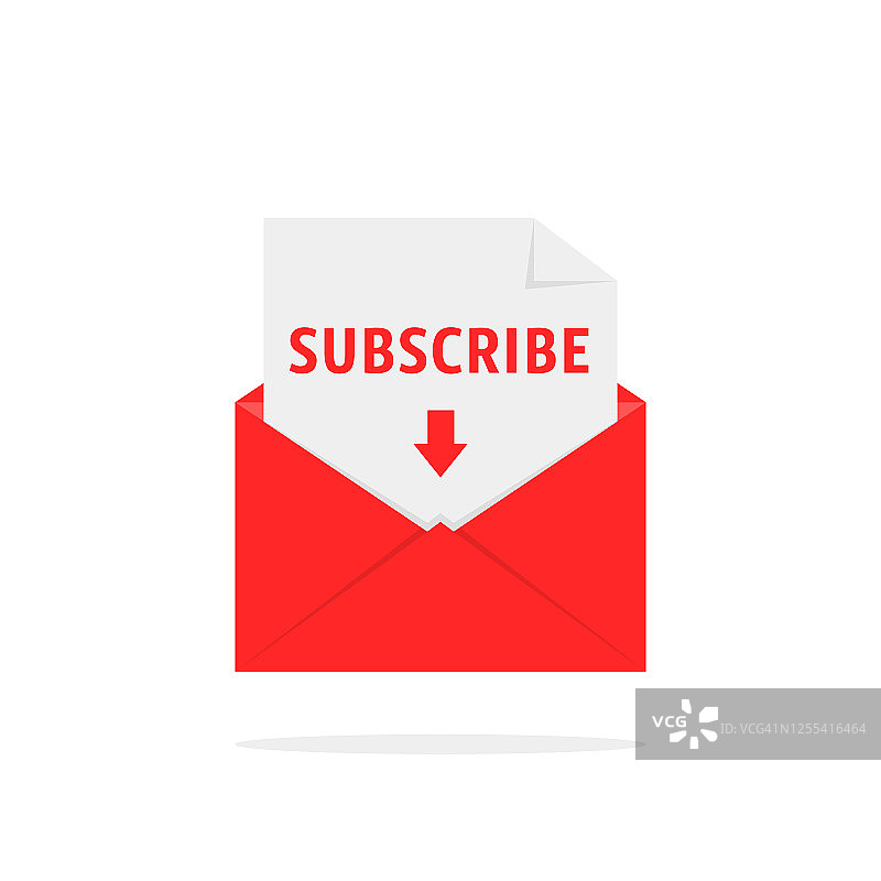 订阅新闻简报红色字母图片素材