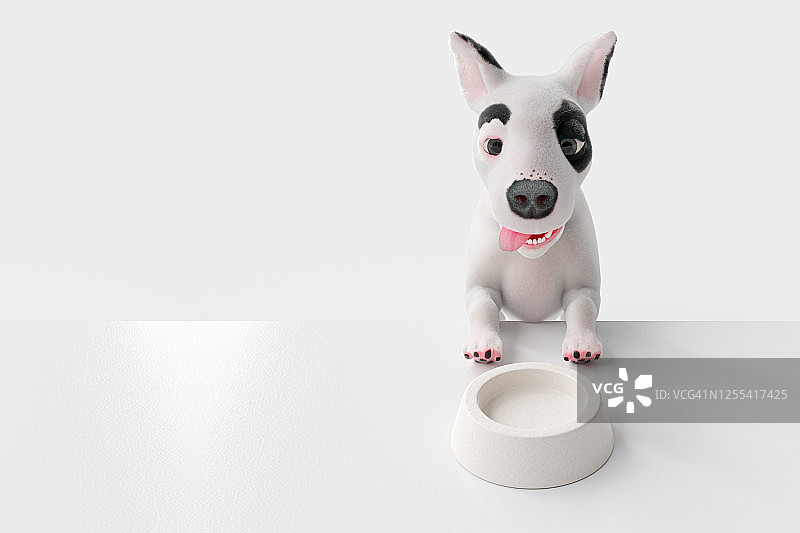 坐着的饥饿的狗图片素材