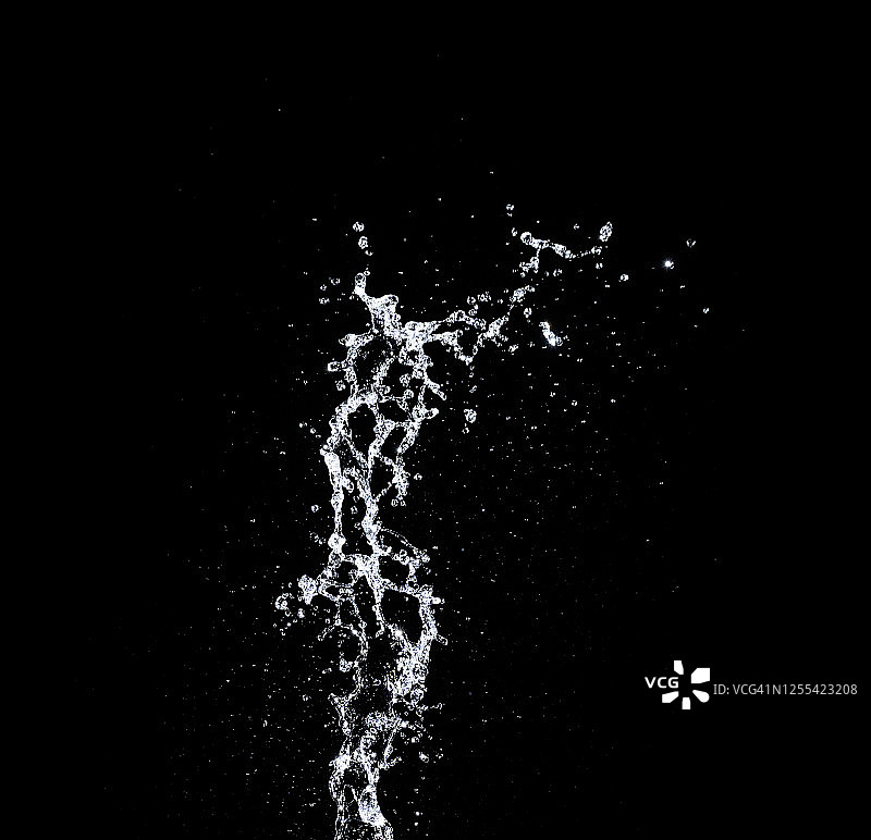 黑色背景上的水图案和抽象形式图片素材
