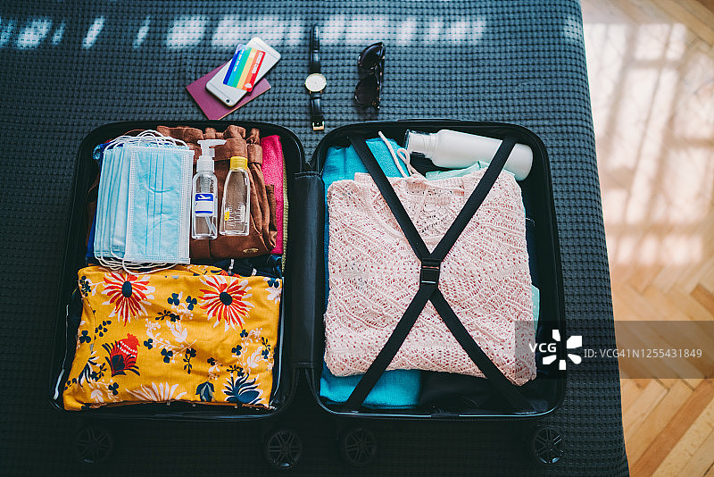 打包好的行李箱，疫情后的假期图片素材