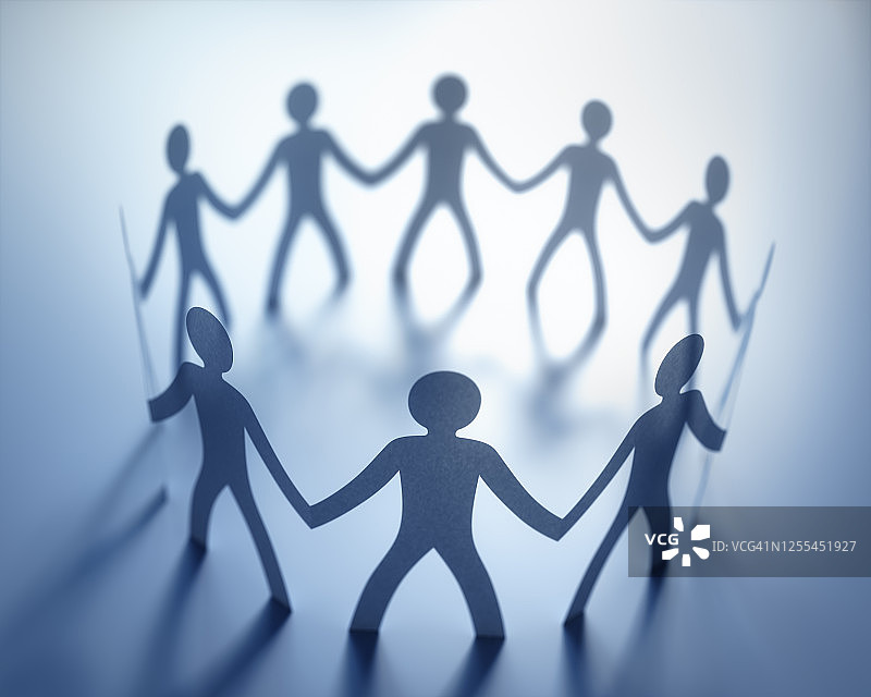 人物纸链插图图片素材