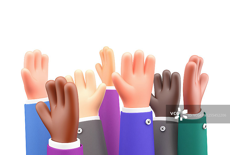 举起的手，插画图片素材