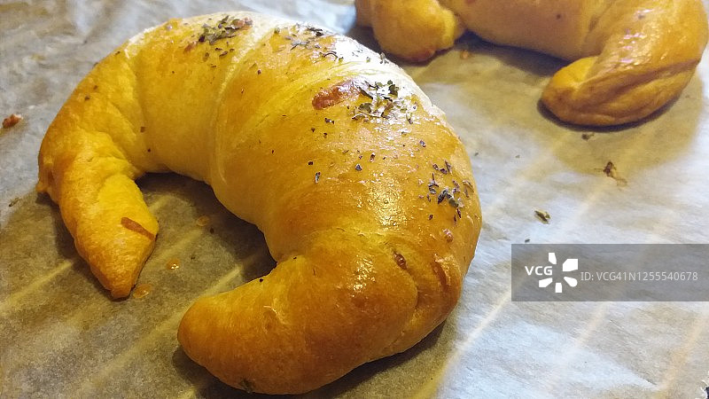 美味自制牛角面包图片素材