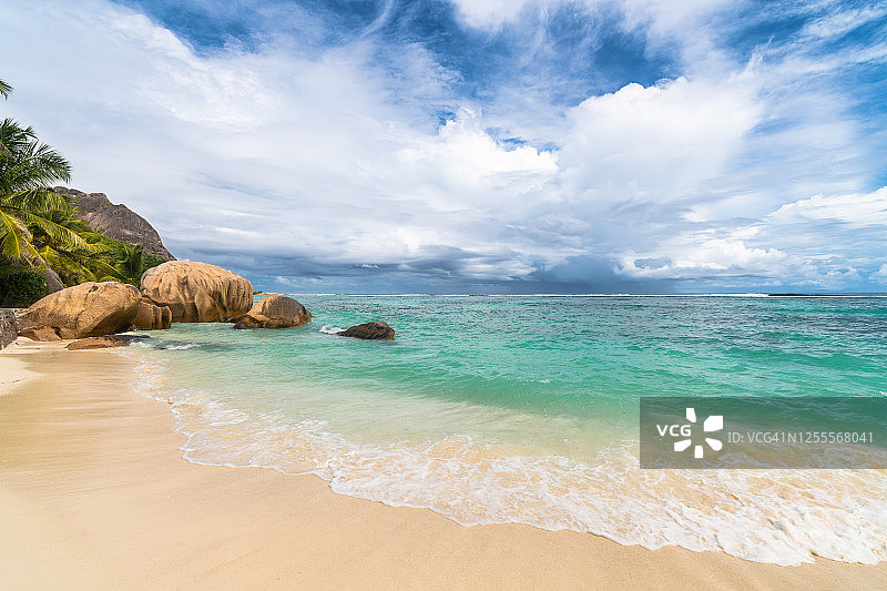 塞舌尔银泉海滩热带风光图片素材