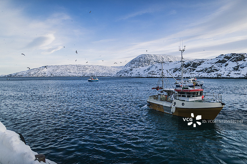 北冰洋鳕鱼捕捞船图片素材