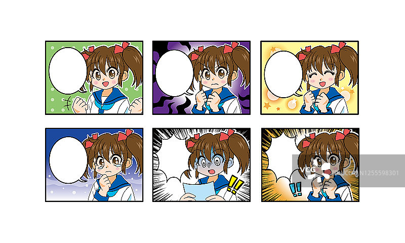 卡通可爱双马尾女孩图片素材