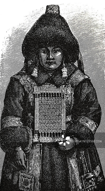 盛装打扮的雅库特女人图片素材