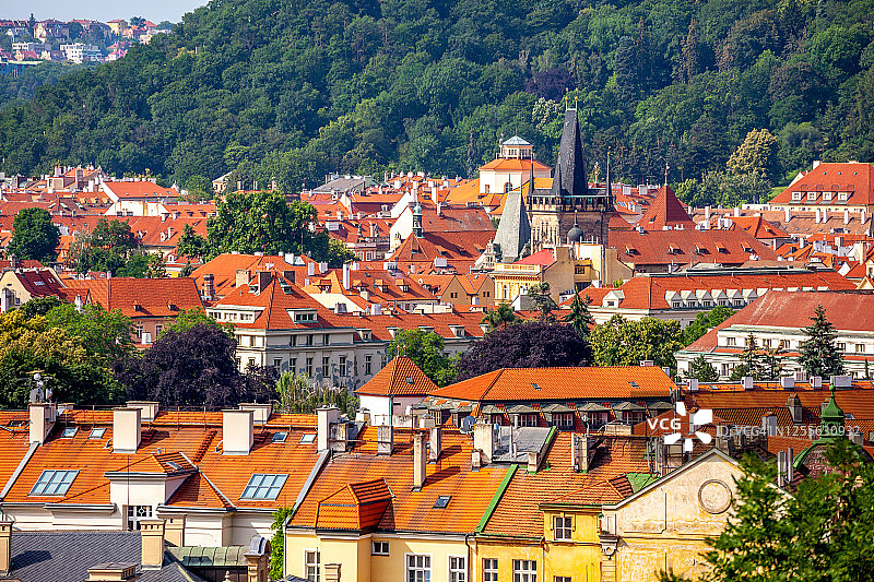 捷克共和国布拉格小城区的屋顶图片素材