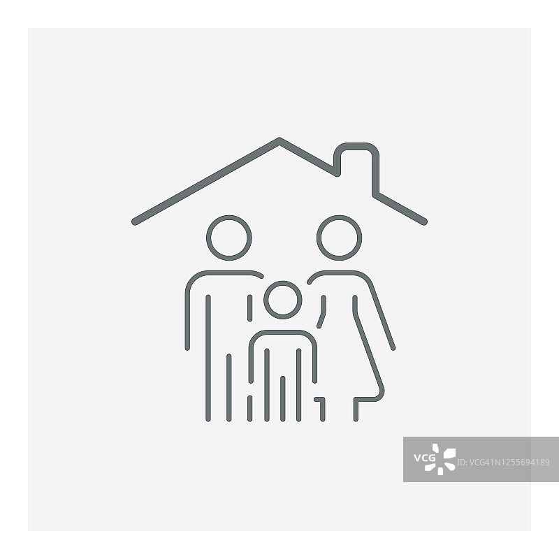 呆在家里的概念，家爱心的图标图片素材