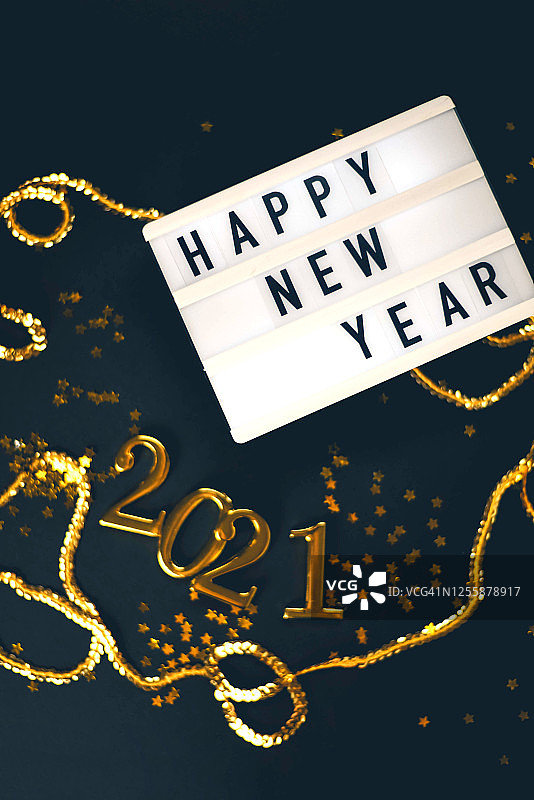 新年快乐祝福灯箱图片素材