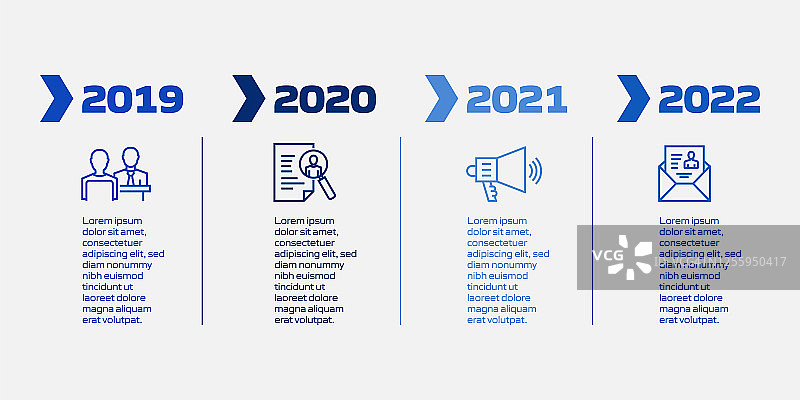 招聘相关流程信息图模板。过程时间图。使用线性图标的工作流布局图片素材