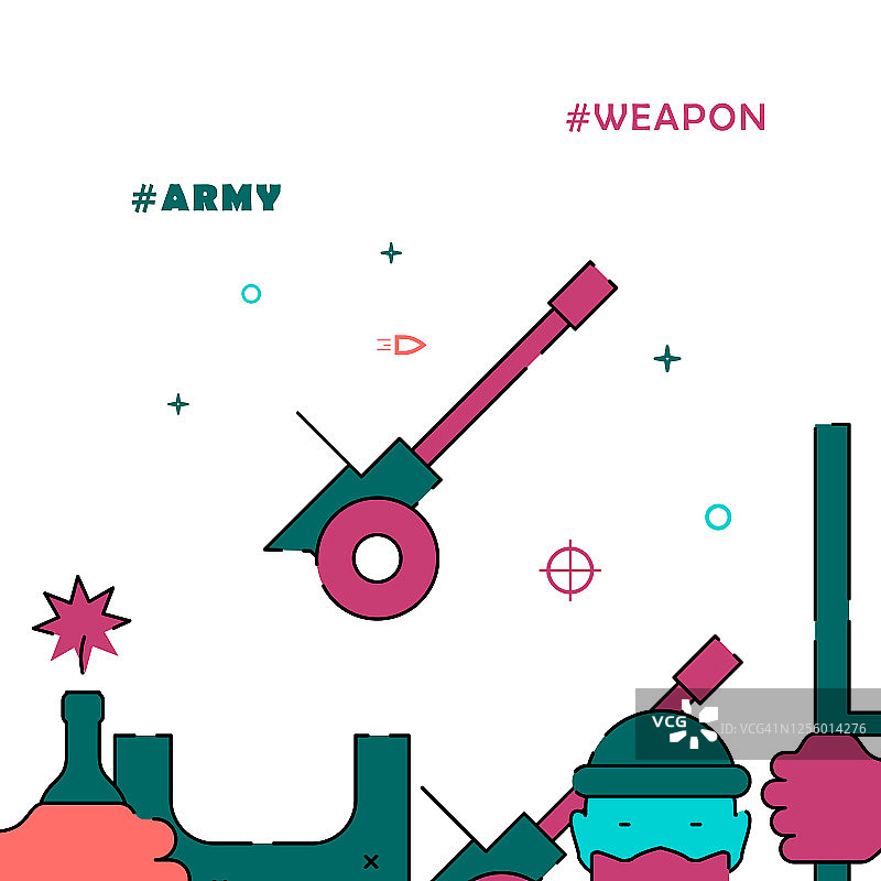 高射炮填充线图标，简单图示图片素材