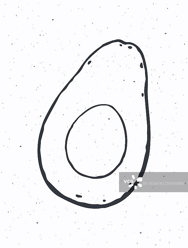 牛油果切半果实与果核，健康早餐素食图片素材