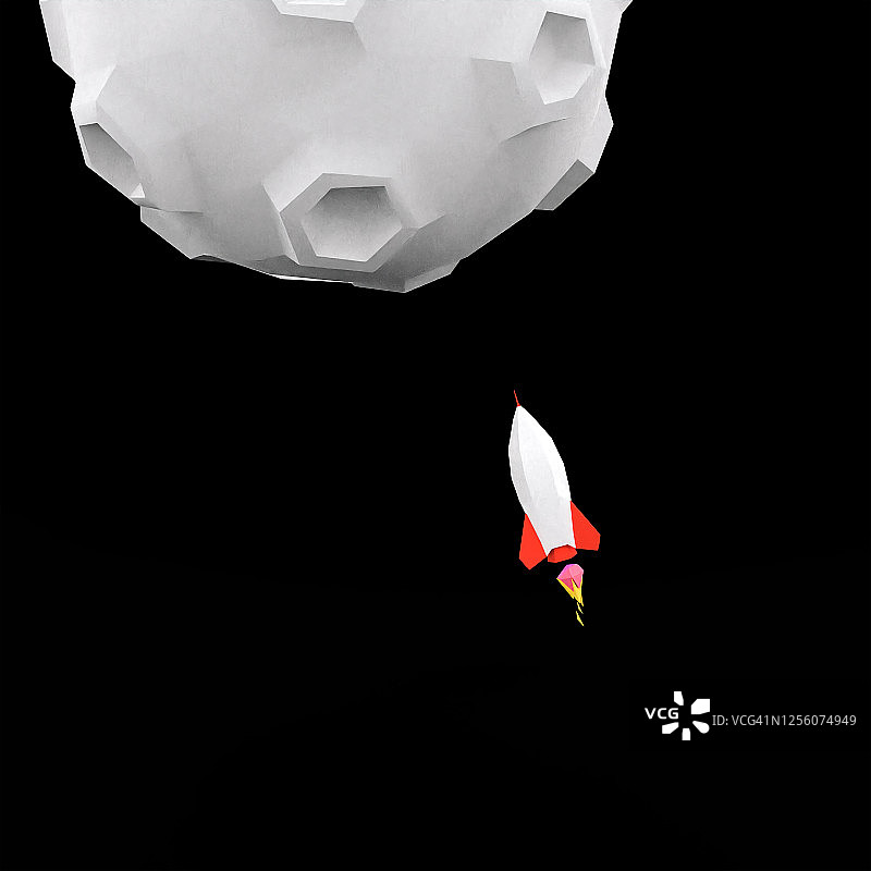 飞向月球的火箭图片素材