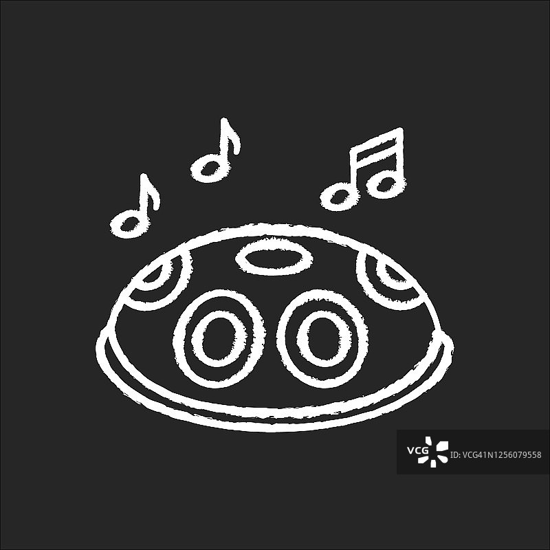 黑色背景上的白色手碟图标图片素材