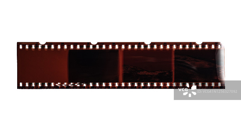 白色背景上的彩色负片35毫米胶片图片素材
