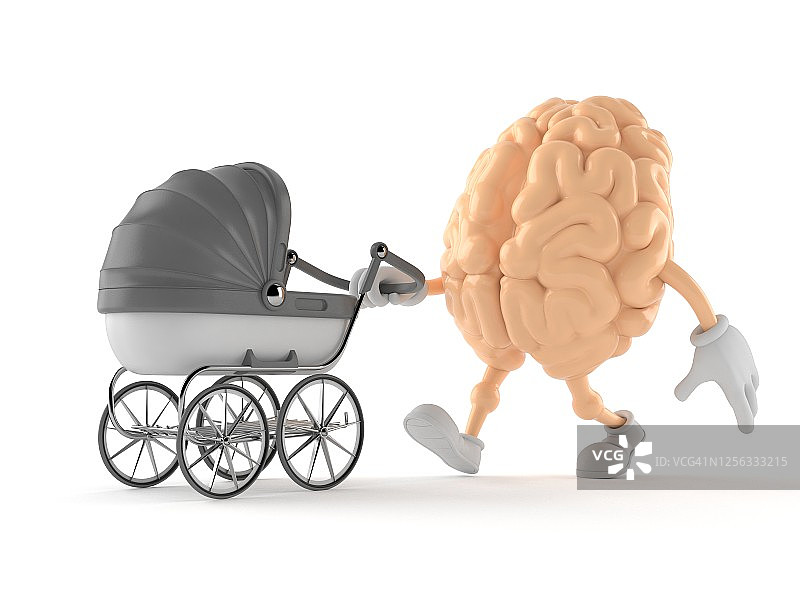 大脑角色与婴儿车图片素材