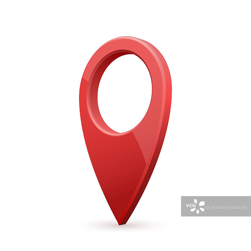 光面红色写实现代地图指针3D图钉图片素材