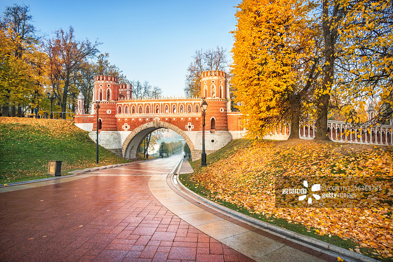 莫斯科察里津诺的造型桥图片素材