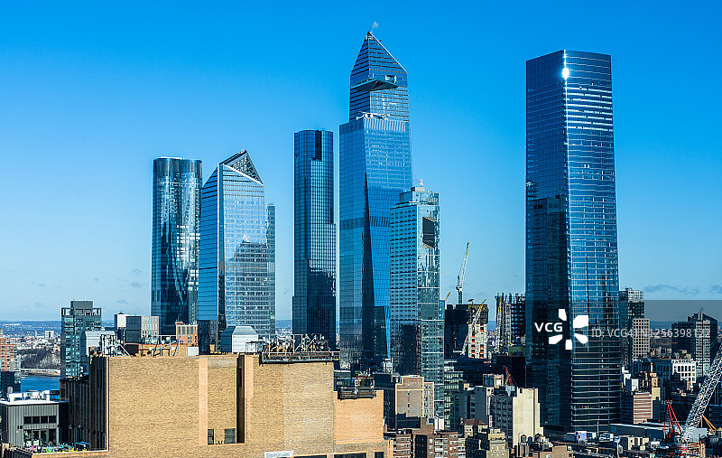 纽约哈德逊城市广场和曼哈顿西区图片素材