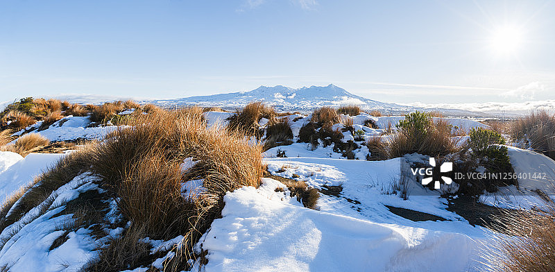 新西兰的雪山山峰图片素材