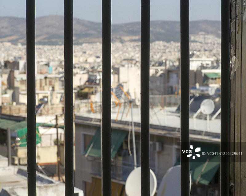 希腊雅典 - 安全 - 钢制围栏图片素材