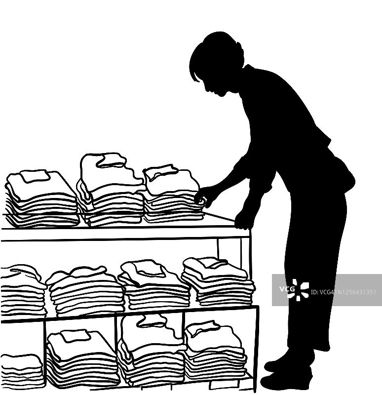 零售服装选择顾客剪影图片素材