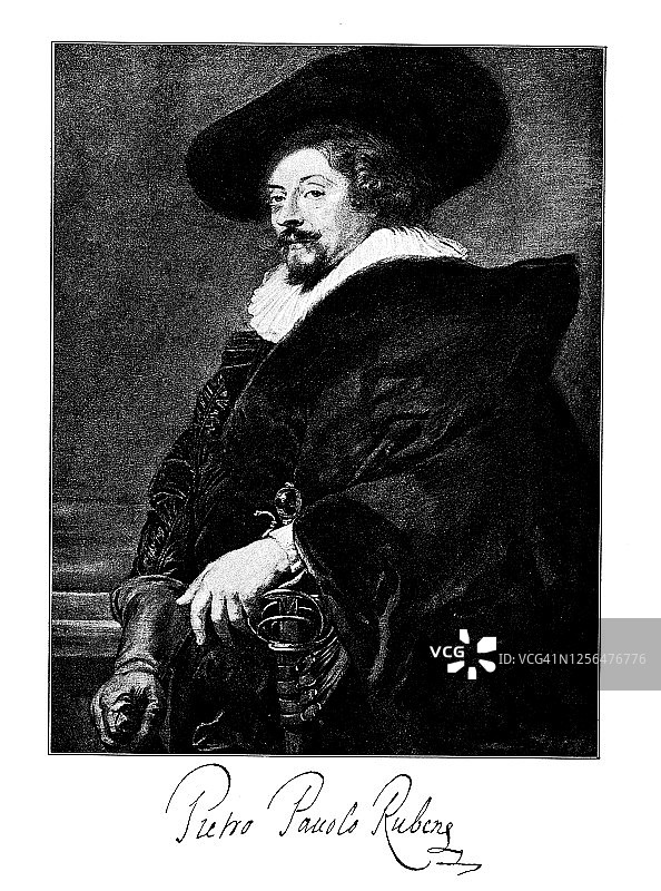 彼得·保罗·鲁本斯爵士肖像：弗拉芒巴洛克艺术家和外交家图片素材