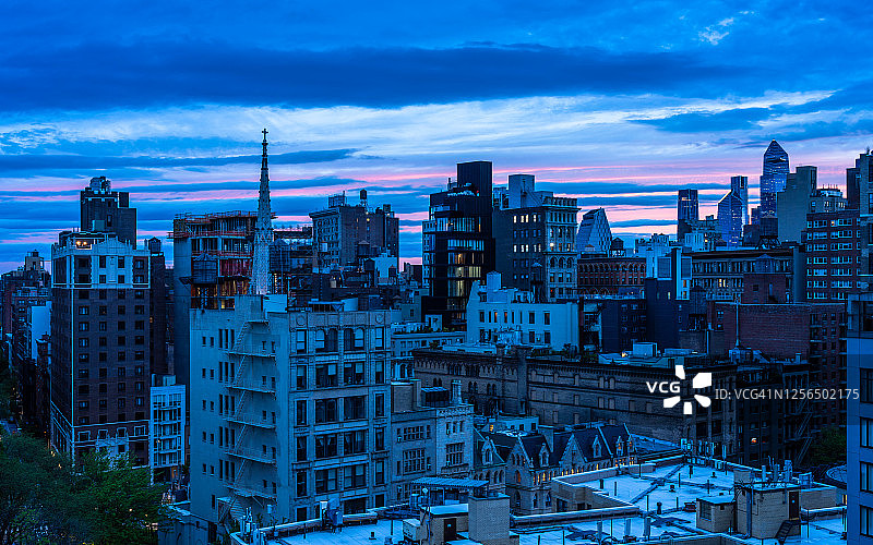纽约东村日出天际线景观图片素材