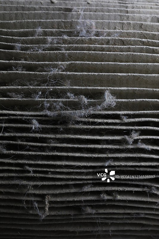 堵塞的空气滤清器特写图片素材