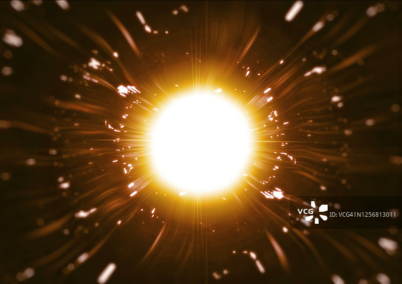 光芒四射的抽象太阳3D图图片素材