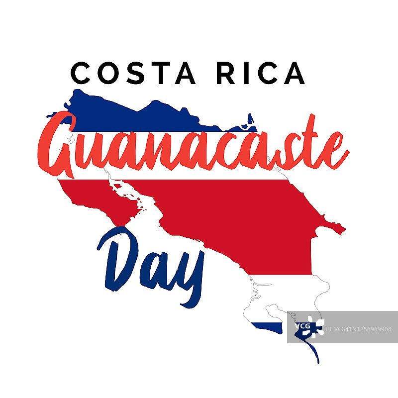 哥斯达黎加瓜纳卡斯特海报（红蓝配色）图片素材